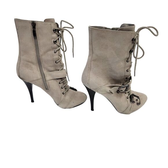 Guess Grey Hifh Heel Lace Up Boota Size 8.5 - Picture 1 of 12